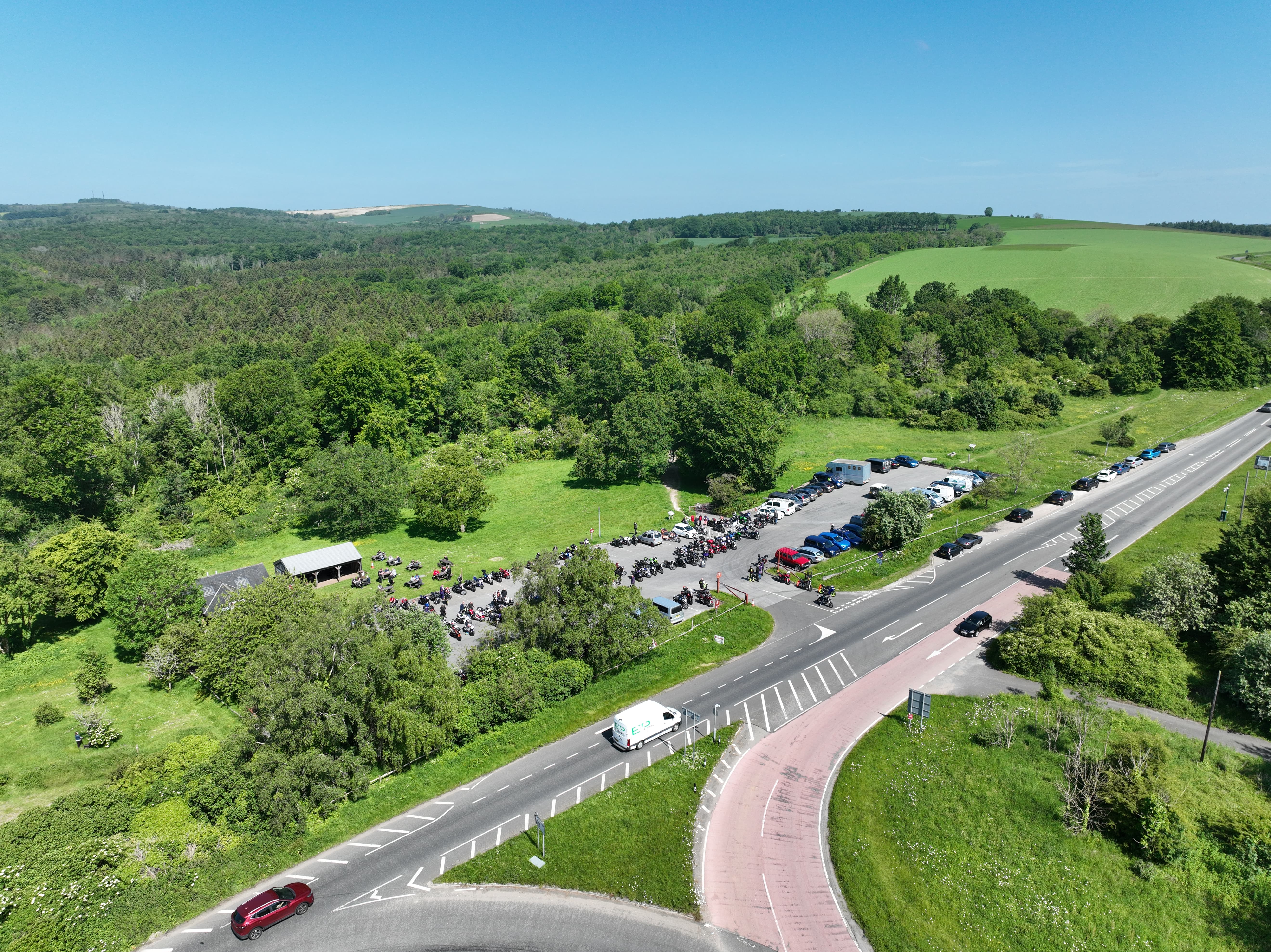Whiteways Roundabout & Parking Area Aerial View